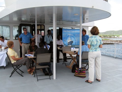 St. Kitts and Nevis press conference held aboard the M/Y Golden Shadow