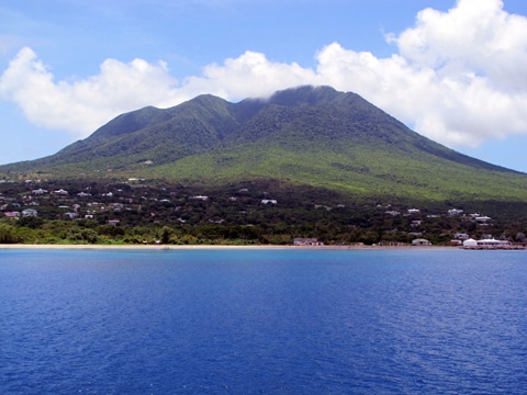 View of Nevis from the ship's anchorage