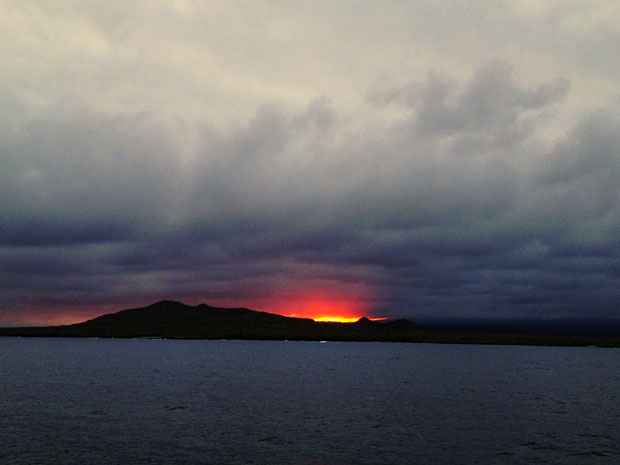 Sunset over Isabela Island