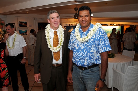 KSLOF Executive Director Philip Renaud and Minister for Education Tauhiti Nena