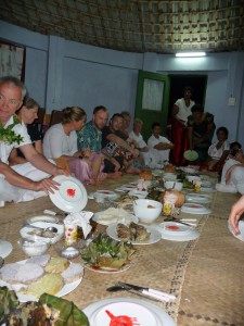 The feast prepared by the village. 