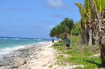 Cleaning up beaches in Tonga