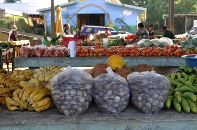 Tongan Livelihood: Vegetable and fruit market in Niafu, Vava’u.