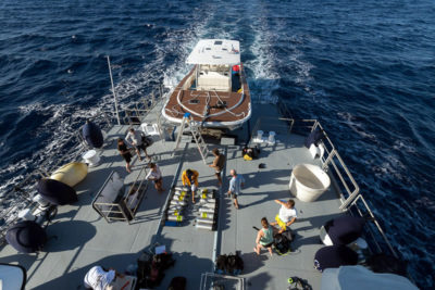 Back deck of the M/Y Golden Shadow.