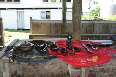 Carved woodwork from Bareho Village, Marovo Lagoon, Solomon Islands.