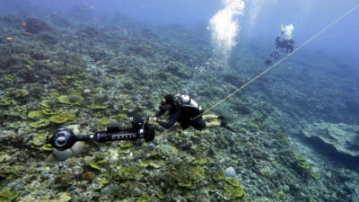 Catlin Seaview Survey taking a transect.