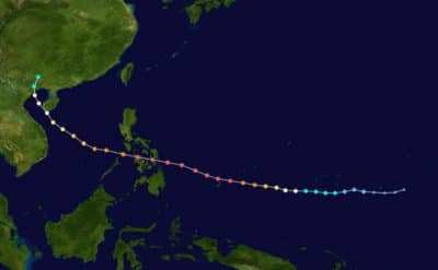 Track of Super Typhoon Haiyan in 2013