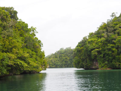 Narrow pass to dive site at Nikko Bay, Palau