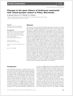 Changes in the spear fishery of herbivores associated with closed grouper season in Palau, Micronesia