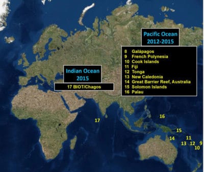 Pacific Indian Ocean GRE sites