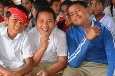 Tongan school students are all smiles during our visit
