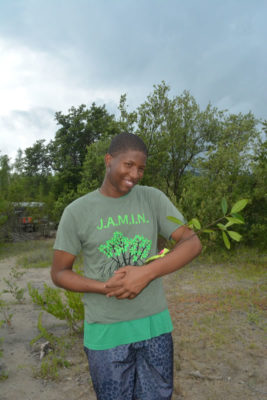 Jamaican high school students monitor mangroves as part of the JAMIN Year 2 Program.